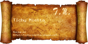 Tichy Mietta névjegykártya